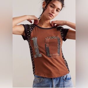 FREE PEOPLE We The Free Women’s Sloane Graphic Tee Top NWOT XS